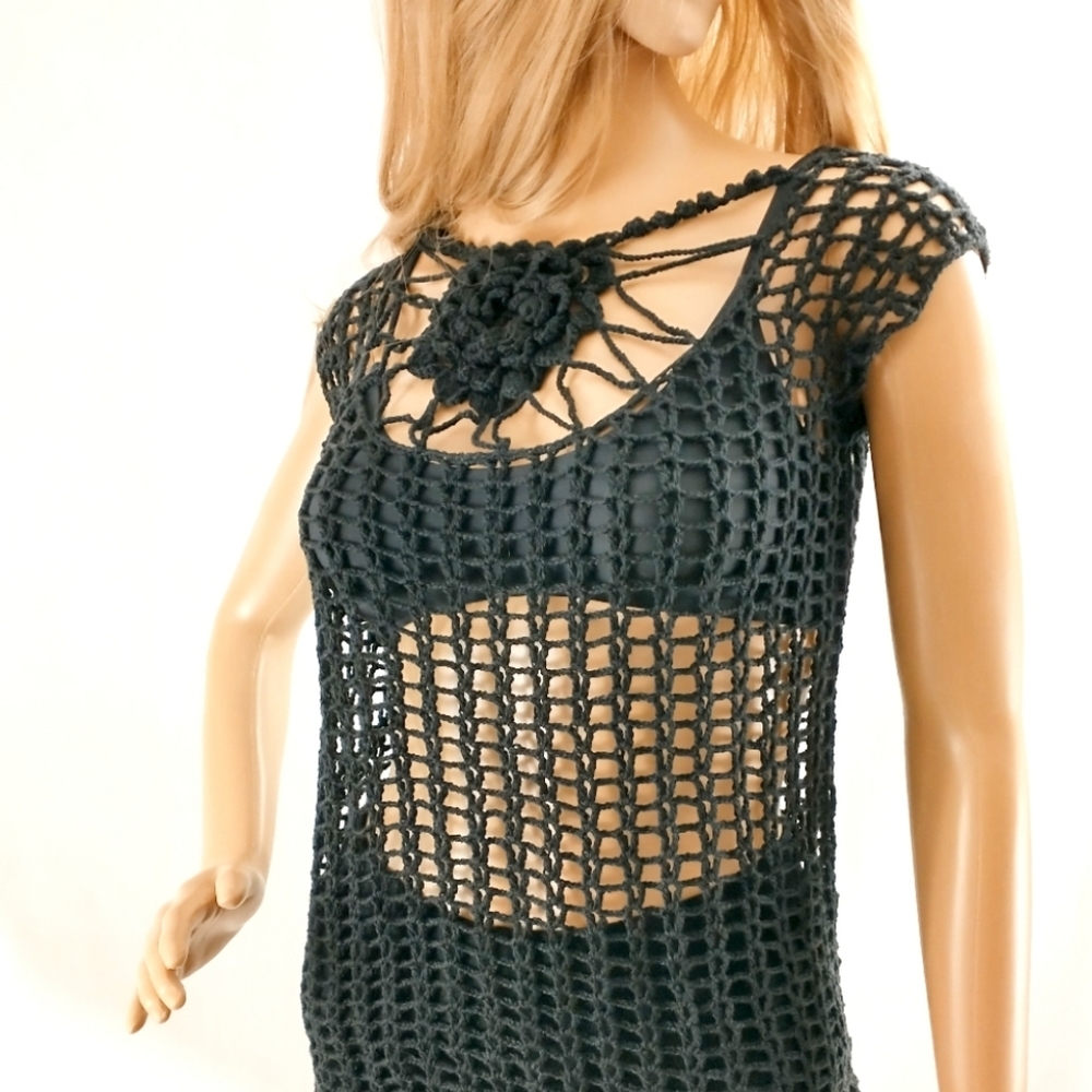💐 Flower Top, Handmade, Lace, Crochet